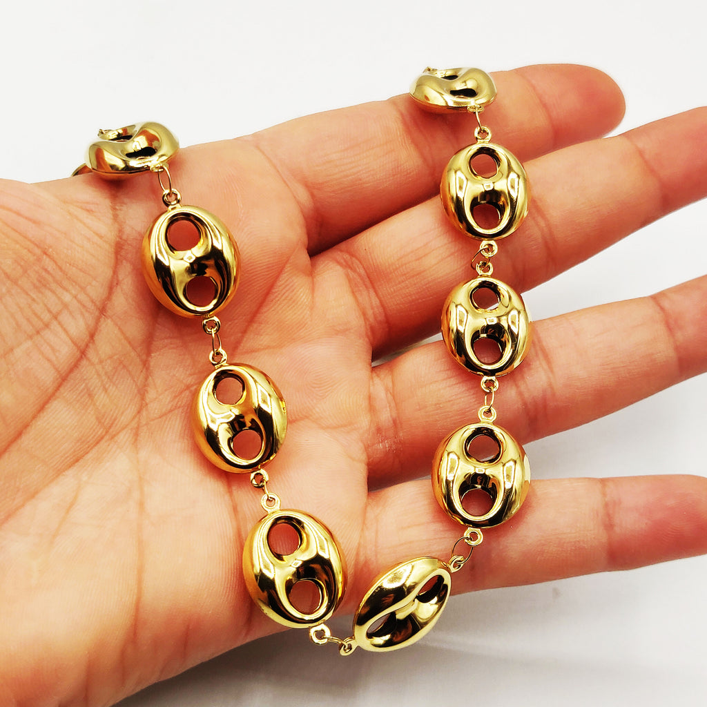 Collier Bibelots Grandes Graînes de Café Luxe