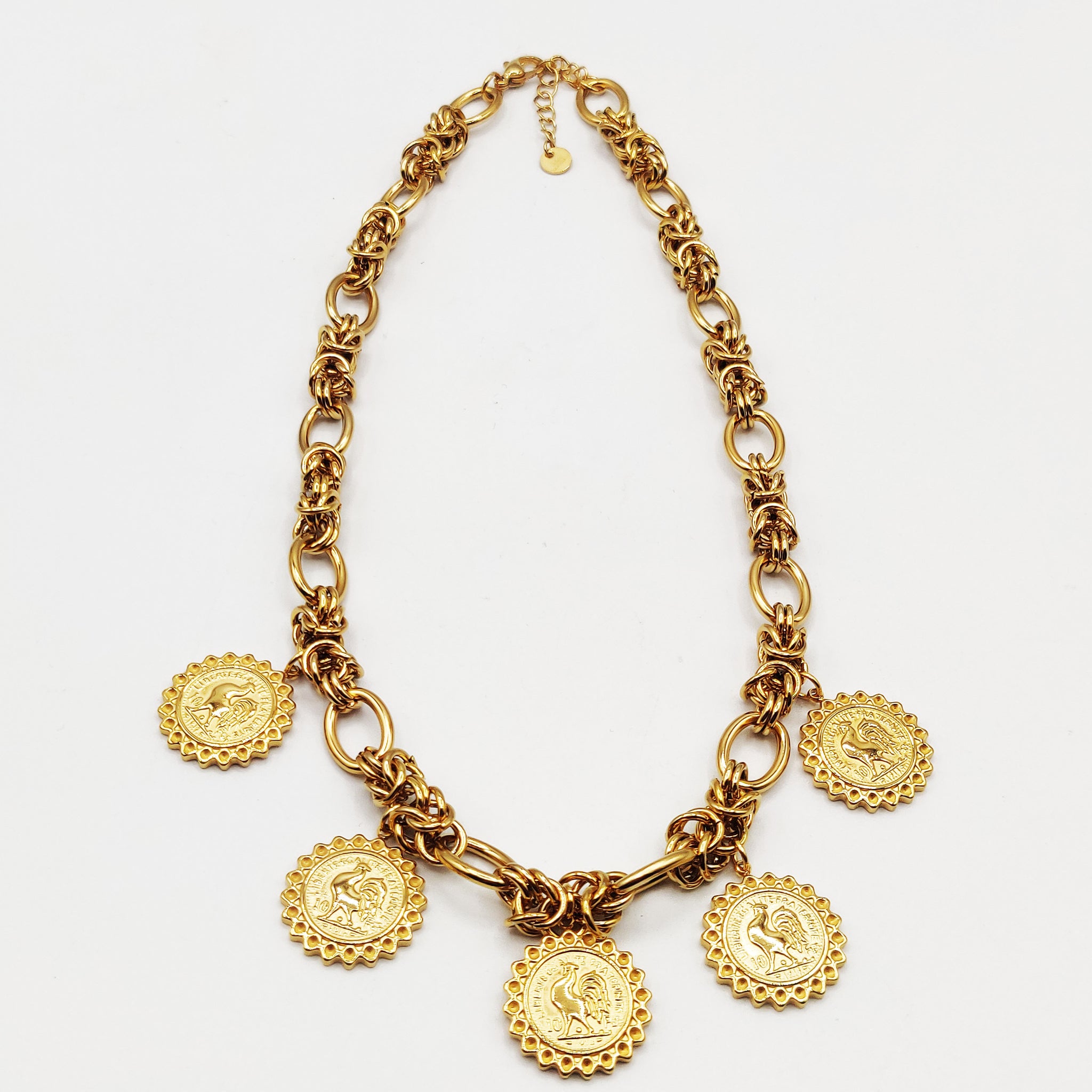 Collier Maille Royale Pendentifs Louise Coq Soleil Luxe