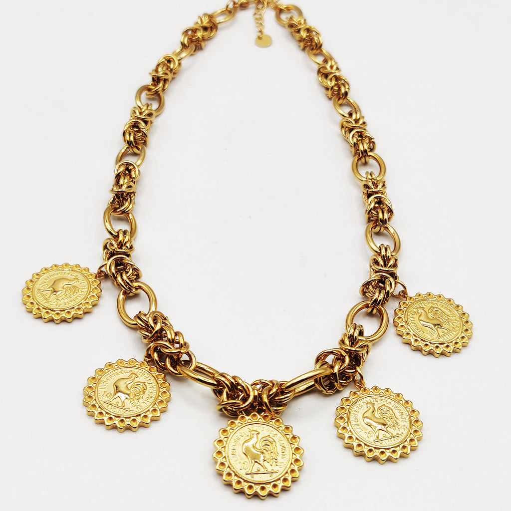 Collier Maille Royale Pendentifs Louise Coq Soleil Luxe