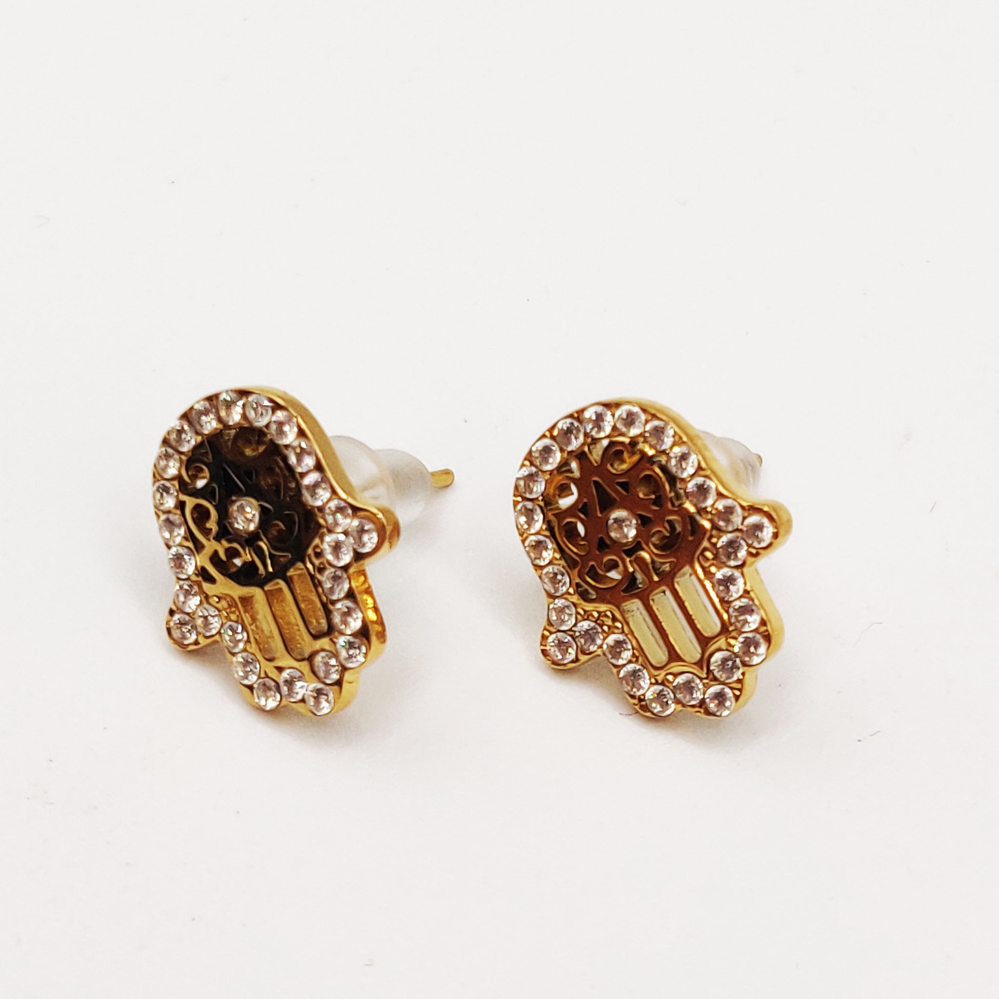 Boucles d'oreilles Main de Fatma Cristaux