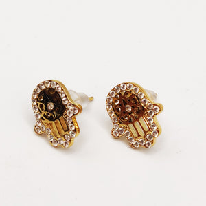 Boucles d'oreilles Main de Fatma Cristaux