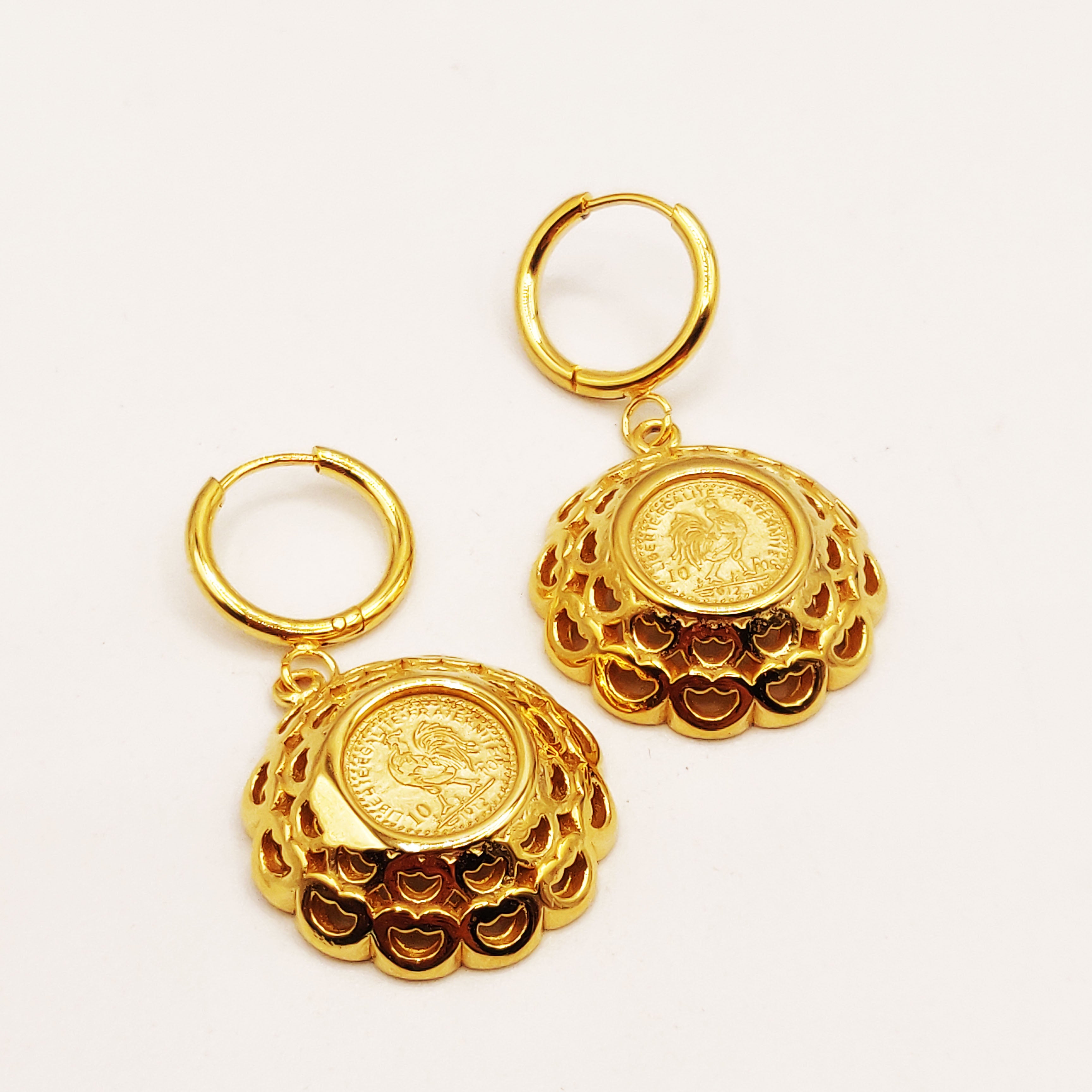 Boucles d'oreilles Louise Coq Tour Trous Luxe