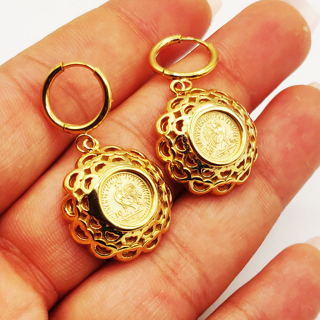 Boucles d'oreilles Louise Coq Tour Trous Luxe