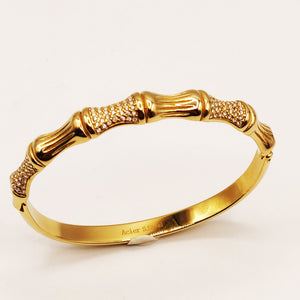Bracelet Rigide Os Cristaux et Rayés Luxe