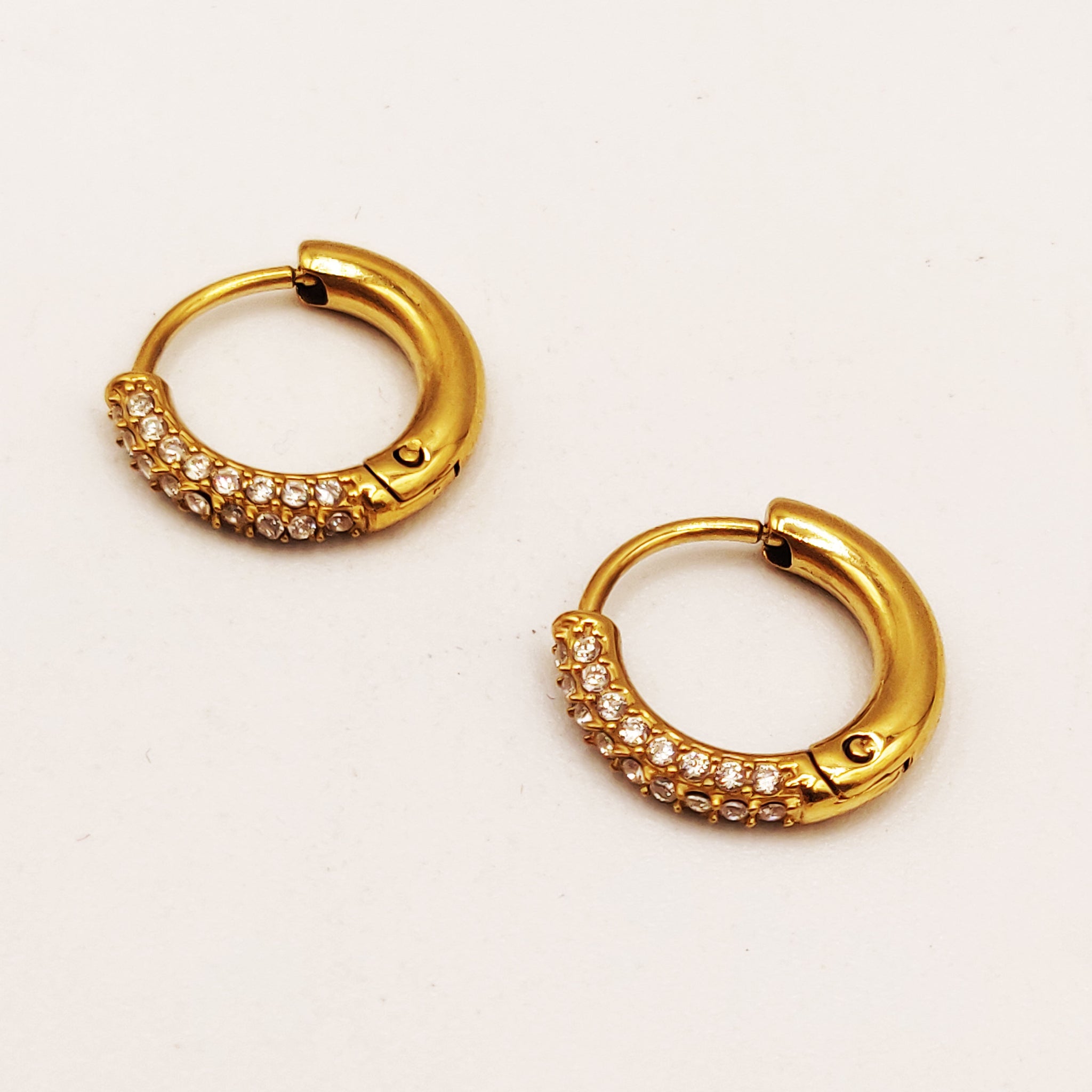 Boucles d'oreilles Créoles Mi-Cristaux Mini