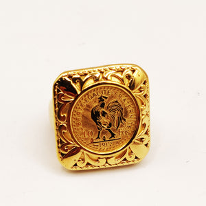 Bague Pendentif Carré Louise Coq Luxe