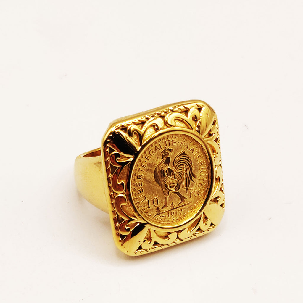 Bague Pendentif Carré Louise Coq Luxe
