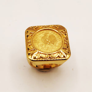 Bague Pendentif Carré Louise Coq Luxe