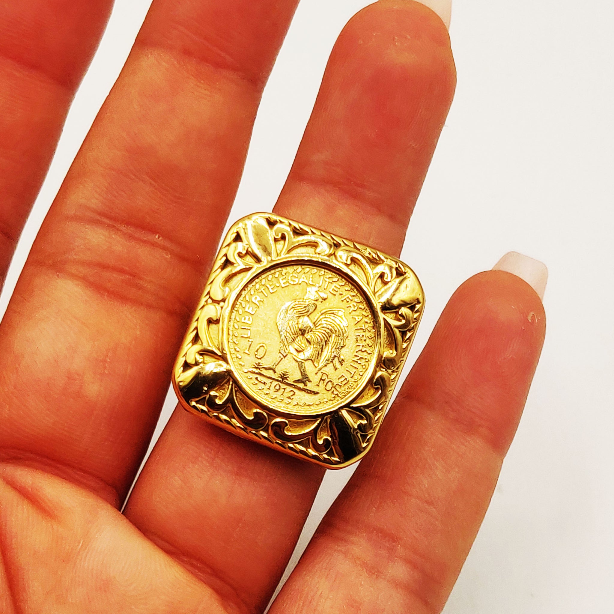 Bague Pendentif Carré Louise Coq Luxe