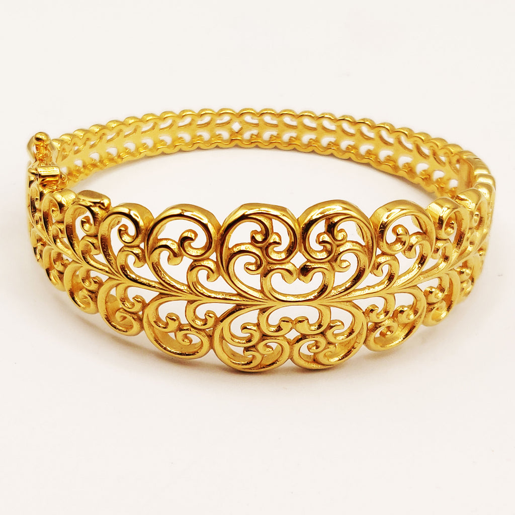 Bracelet Rigide Motifs Orientaux Vagues Luxe