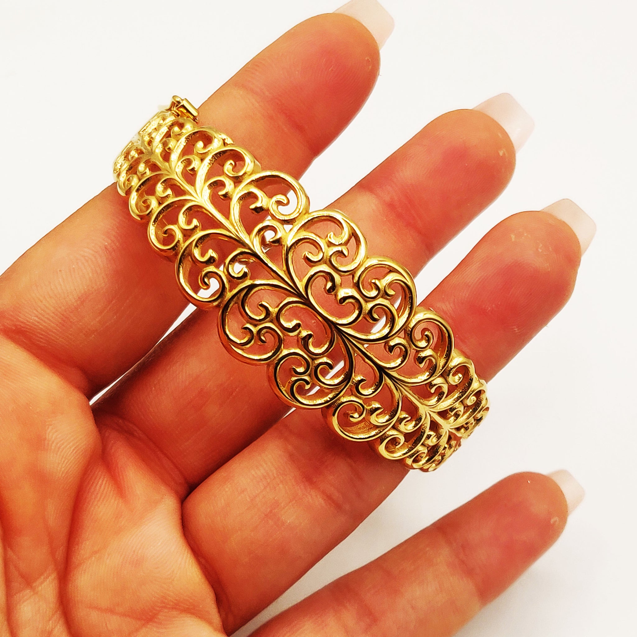 Bracelet Rigide Motifs Orientaux Vagues Luxe