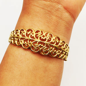 Bracelet Rigide Motifs Orientaux Vagues Luxe