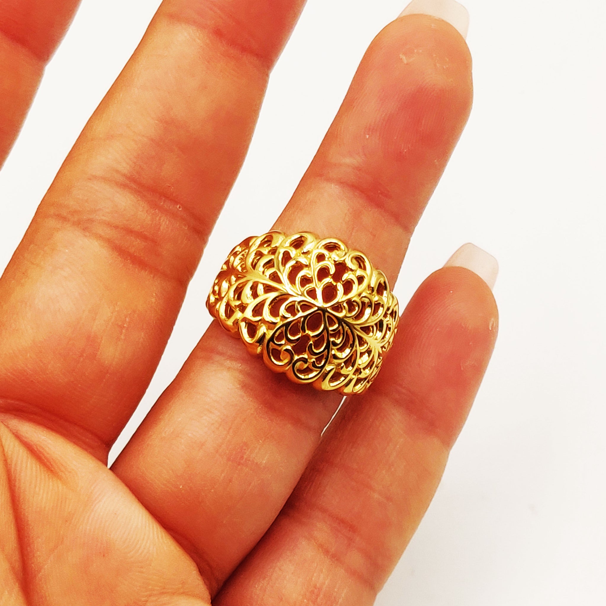 Bague Motifs Orientaux Vagues Luxe