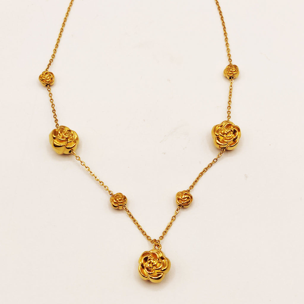 Collier Multi Fleurs Bombées Luxe
