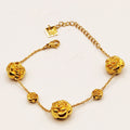 Bracelet Multi Fleurs Bombées Luxe