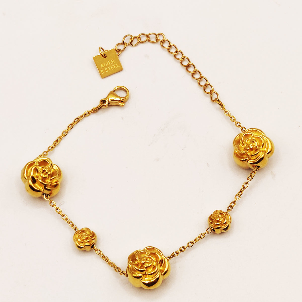 Bracelet Multi Fleurs Bombées Luxe