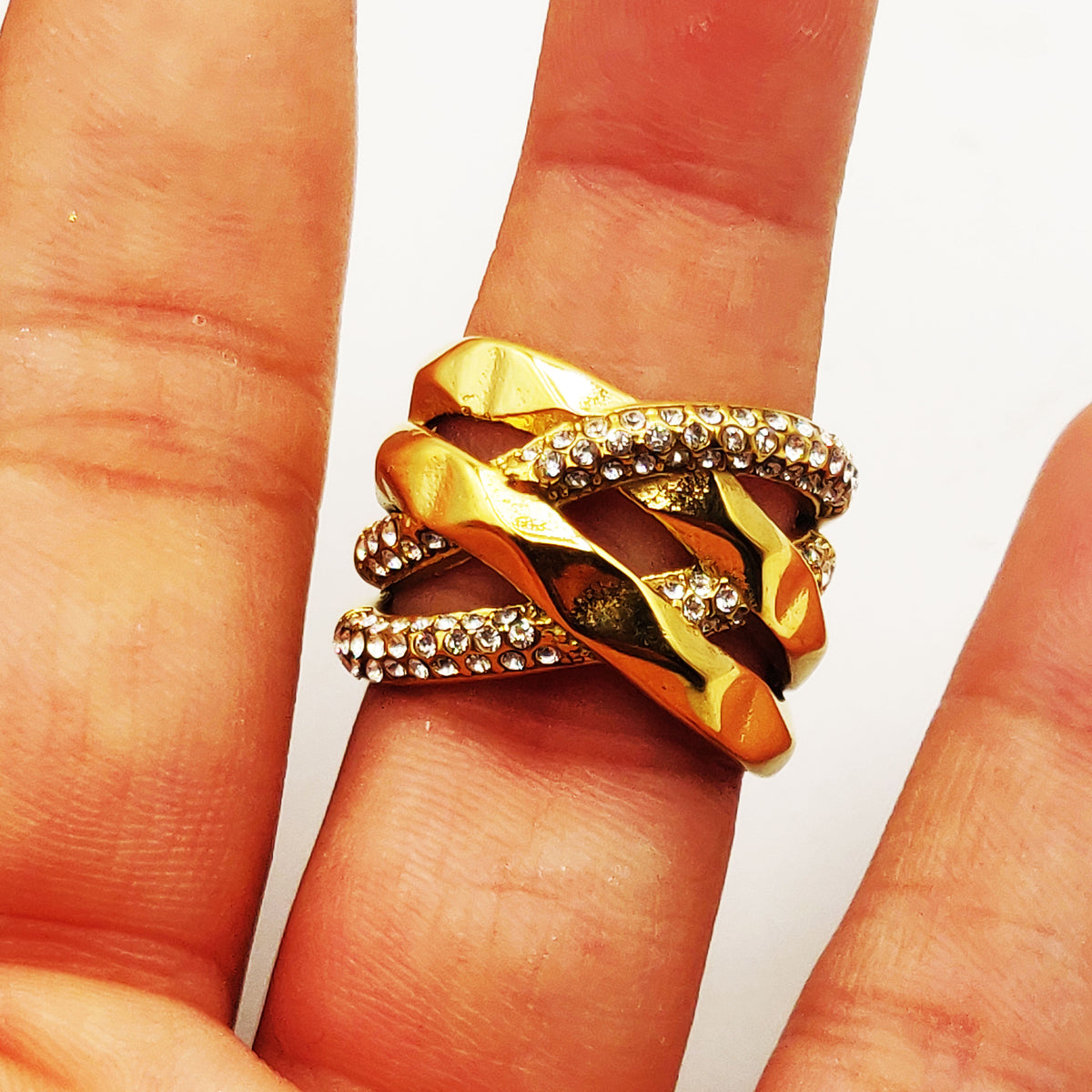 Bague Lignes Croisées Luxe
