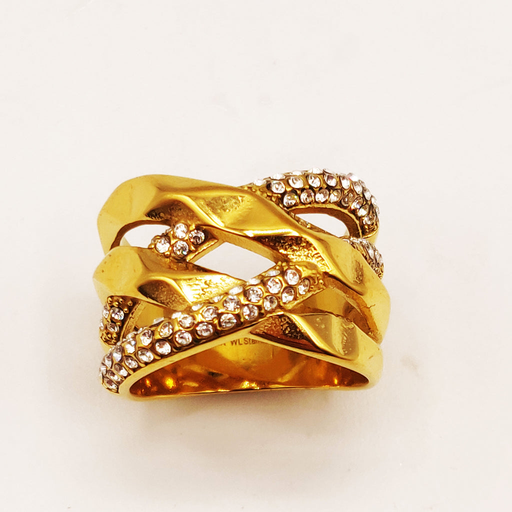 Bague Lignes Croisées Luxe
