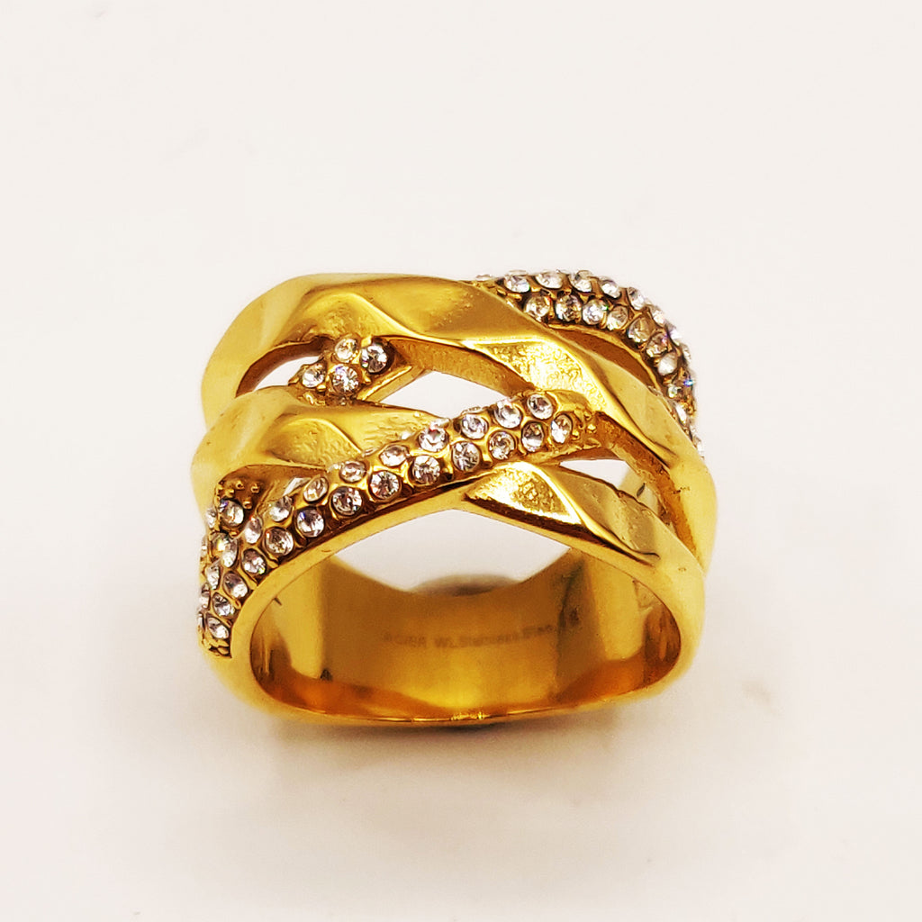 Bague Lignes Croisées Luxe