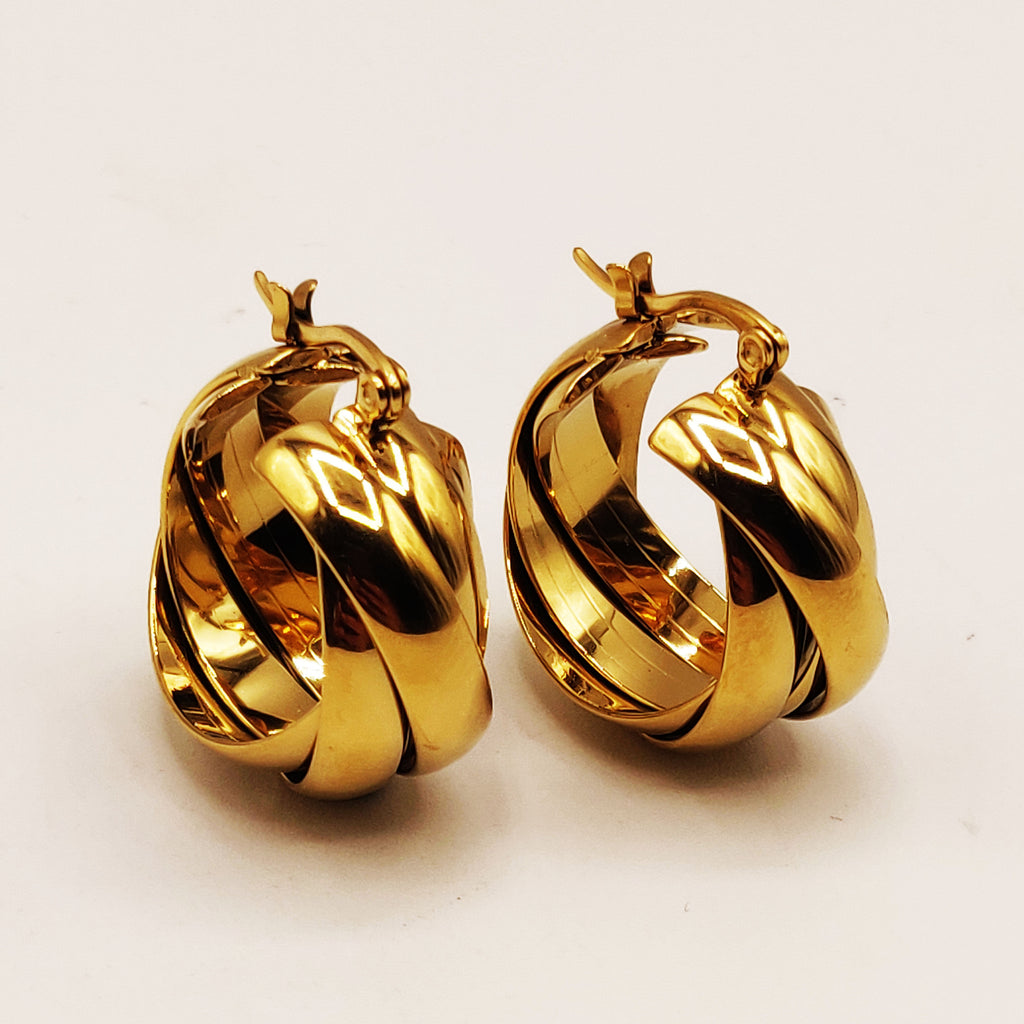Boucles d'oreilles Lignes Croisées Luxe