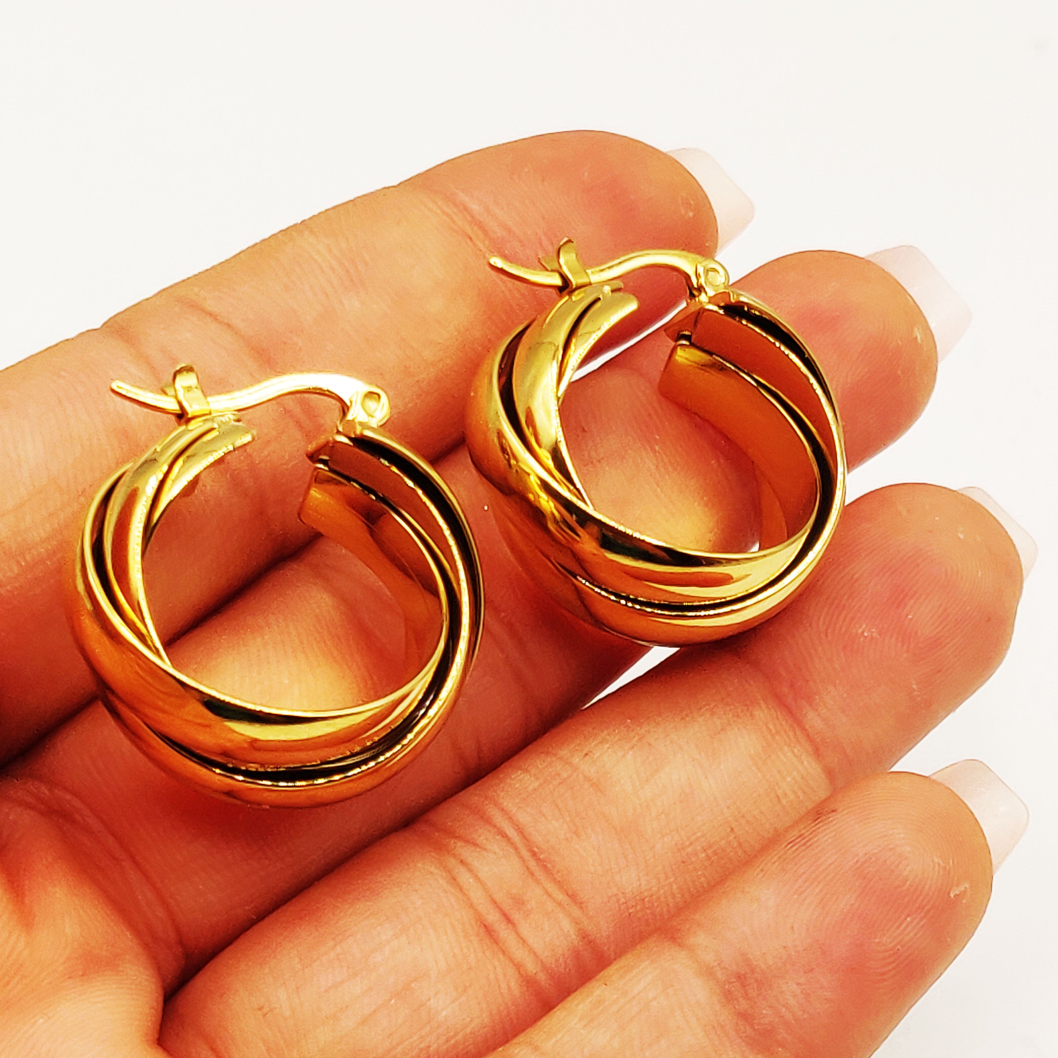 Boucles d'oreilles Lignes Croisées Luxe