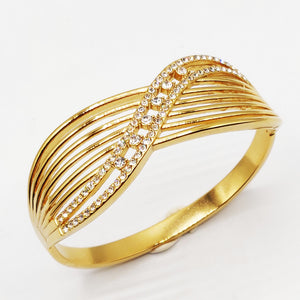 Bracelet Rigide Sublime Vague de Cristaux Luxe