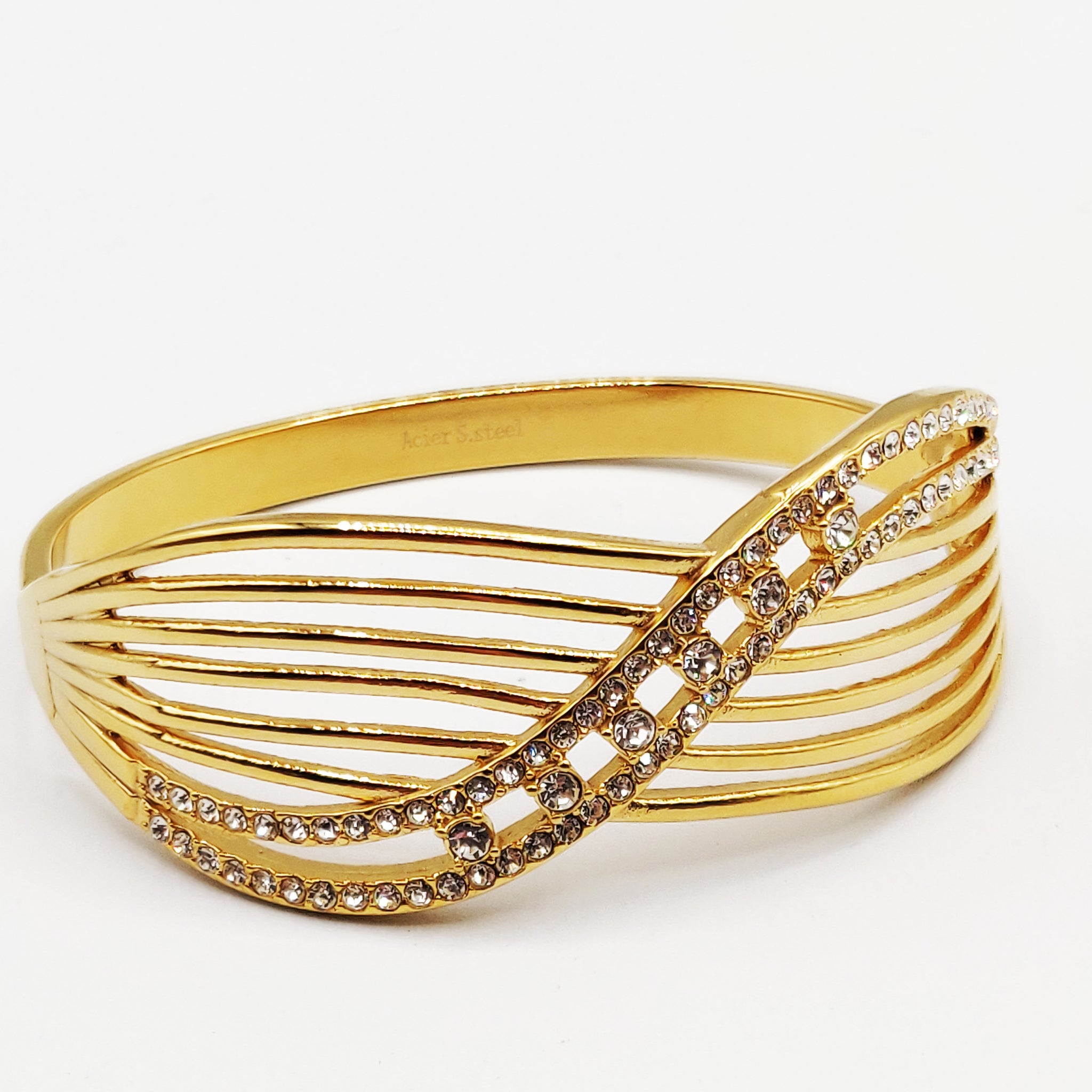 Bracelet Rigide Sublime Vague de Cristaux Luxe