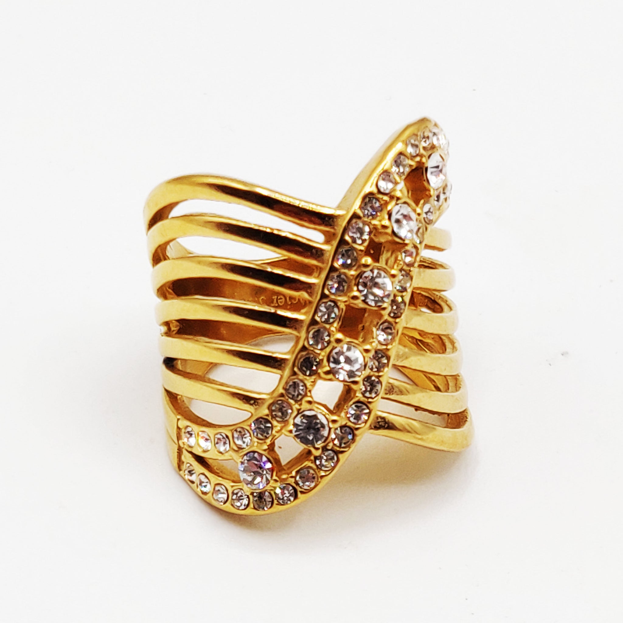 Bague Sublime Vague de Cristaux Luxe