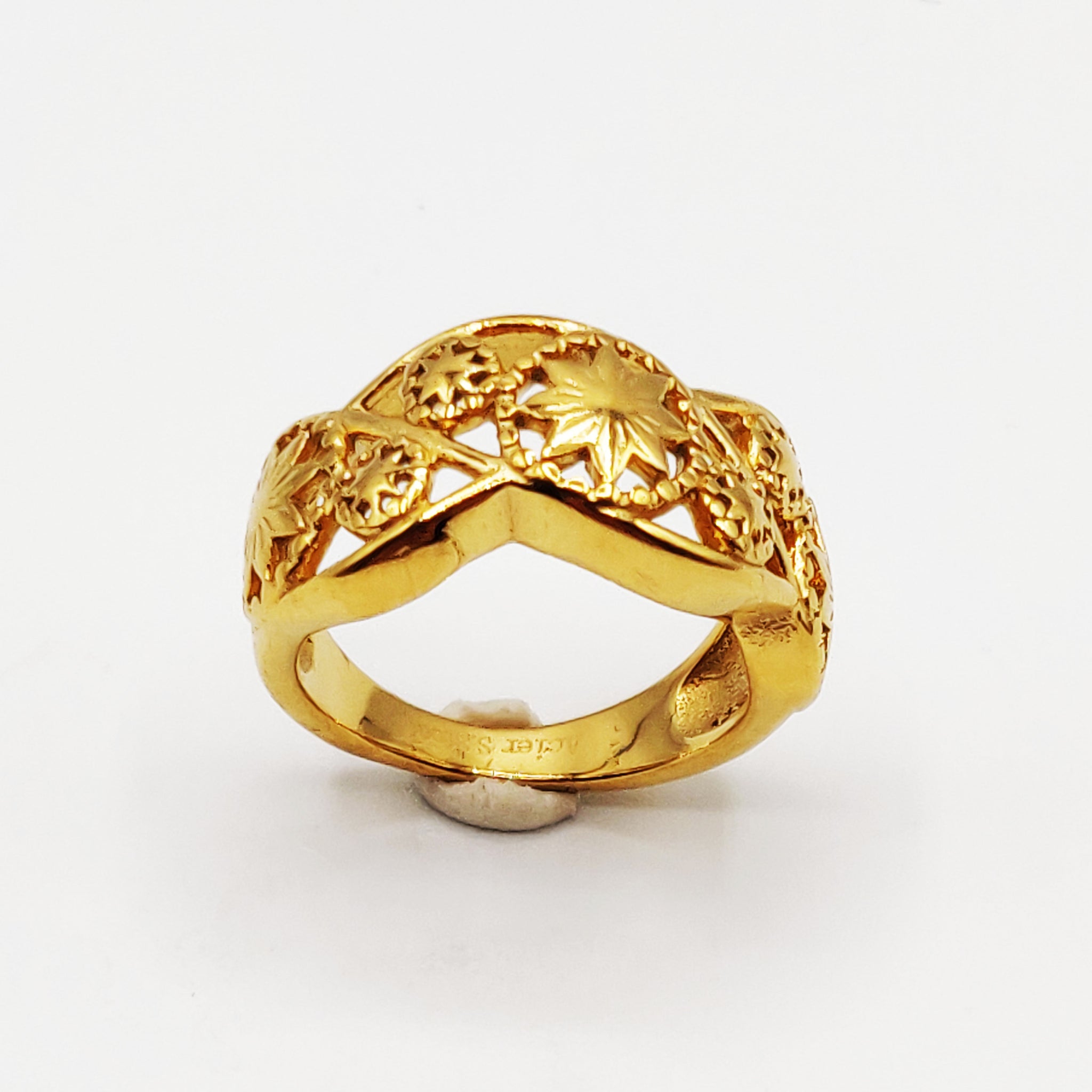 Bague Torsade Motifs Orientaux Étoilés Luxe