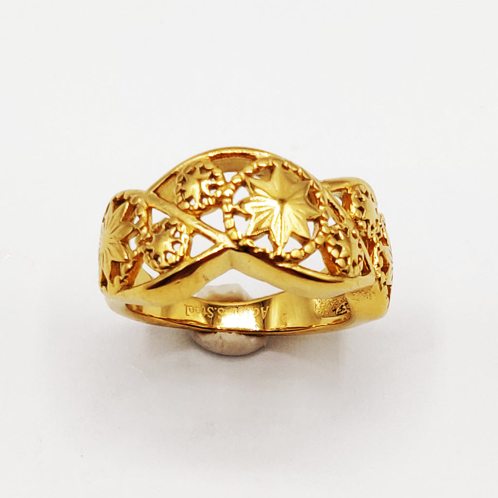 Bague Torsade Motifs Orientaux Étoilés Luxe