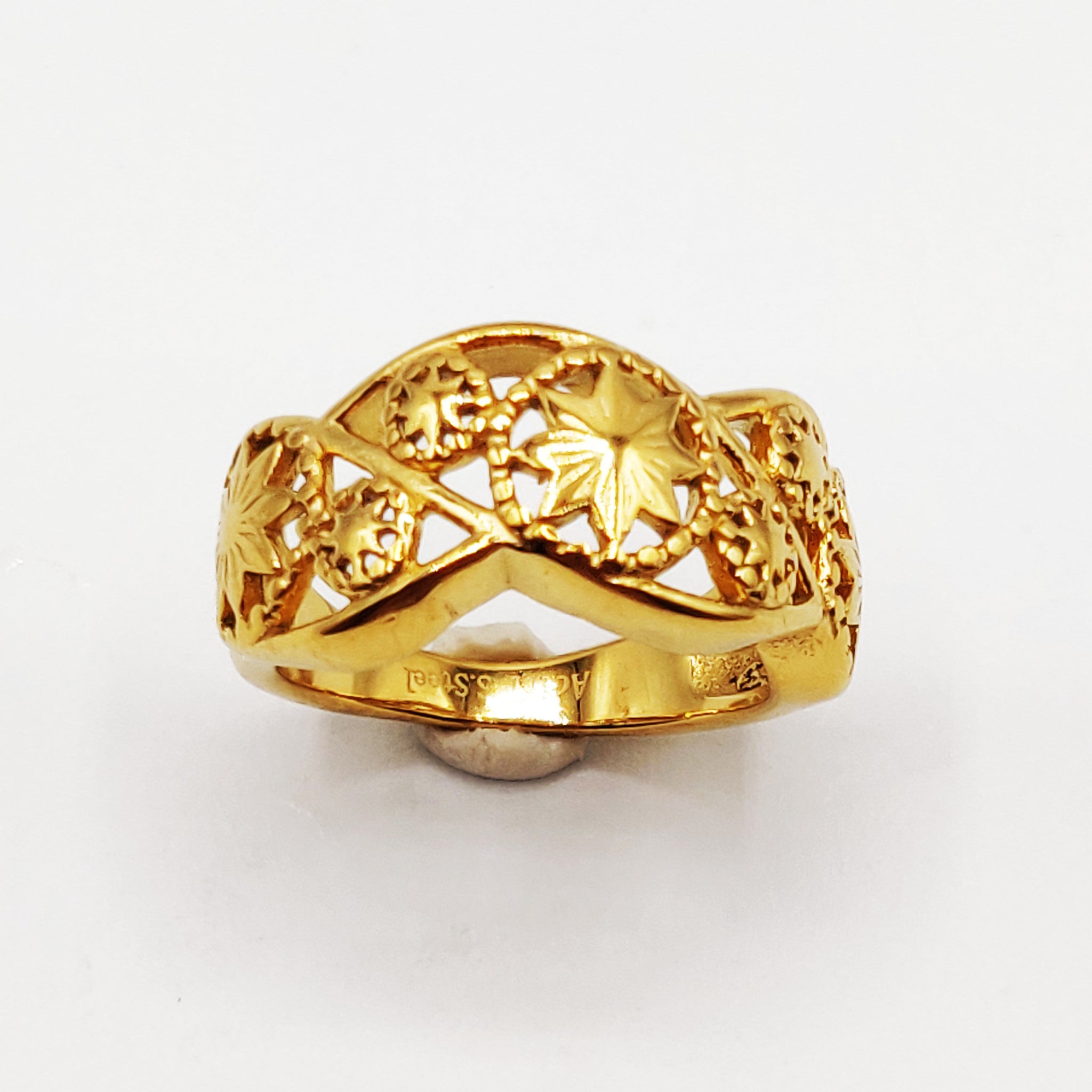 Bague Torsade Motifs Orientaux Étoilés Luxe