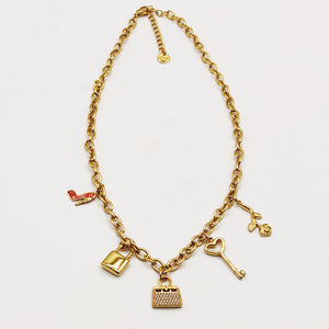 Collier Chaîne Bibelots Sac Cristaux Luxe