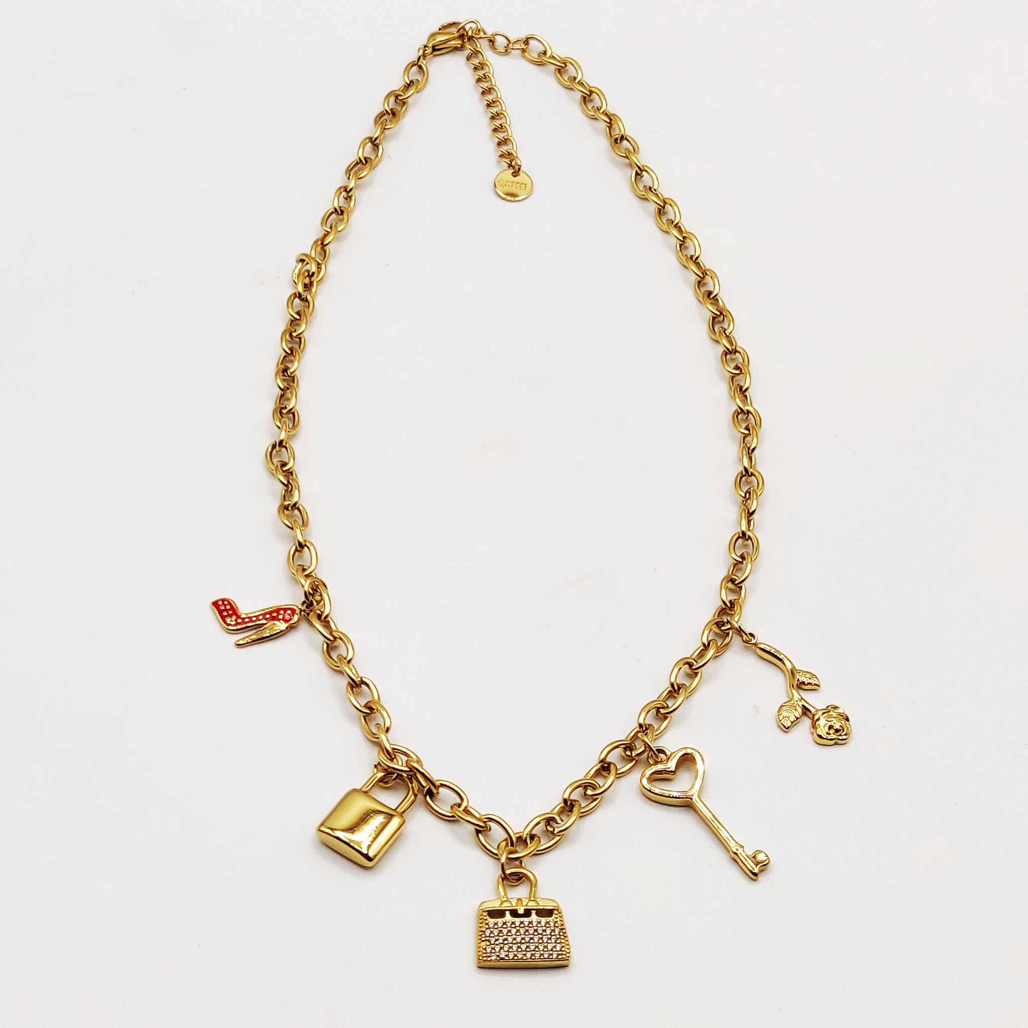 Collier Chaîne Bibelots Sac Cristaux Luxe