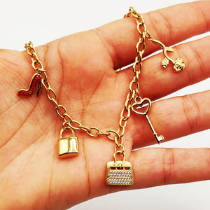 Collier Chaîne Bibelots Sac Cristaux Luxe