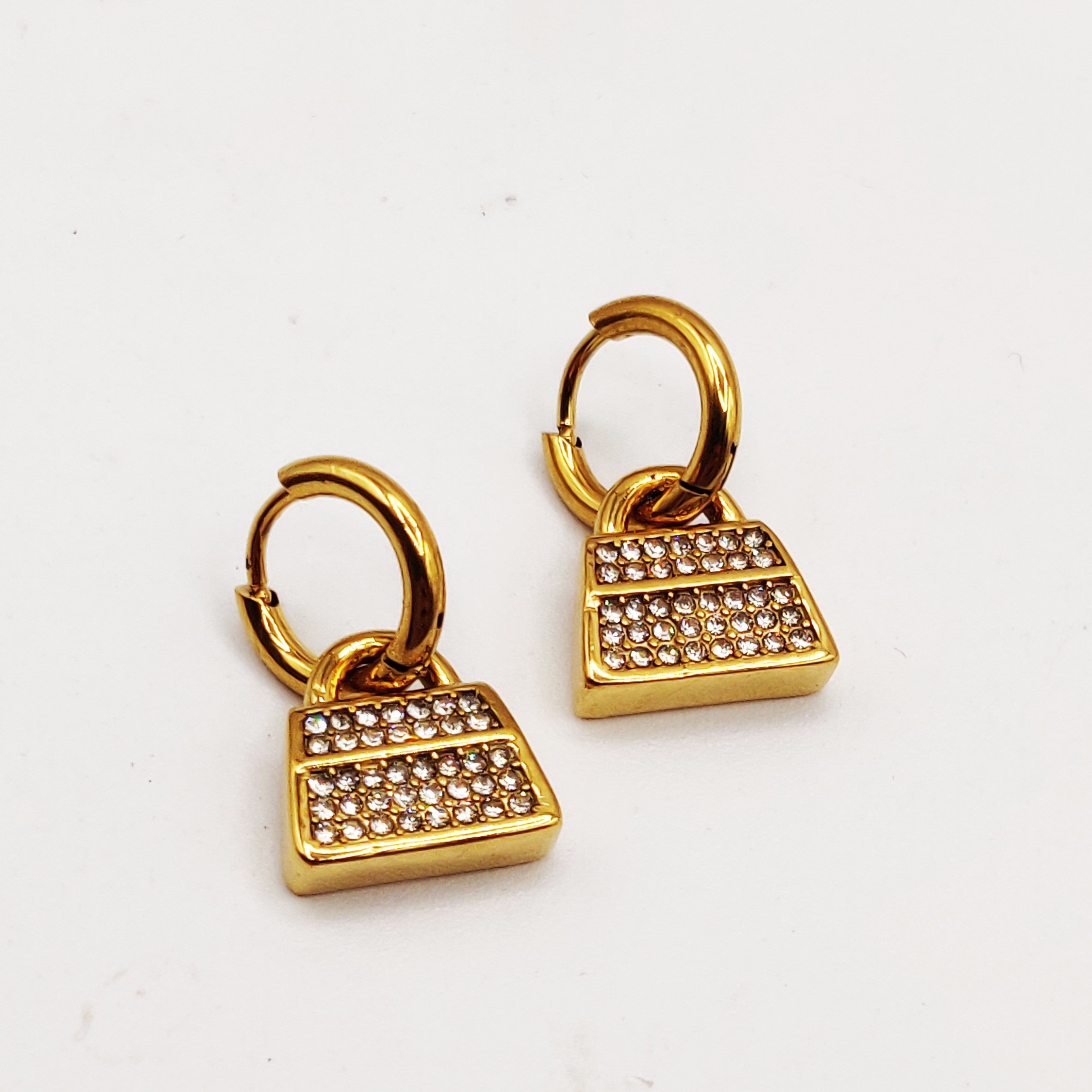 Boucles d'oreilles Chaîne Bibelots Sac Cristaux Luxe
