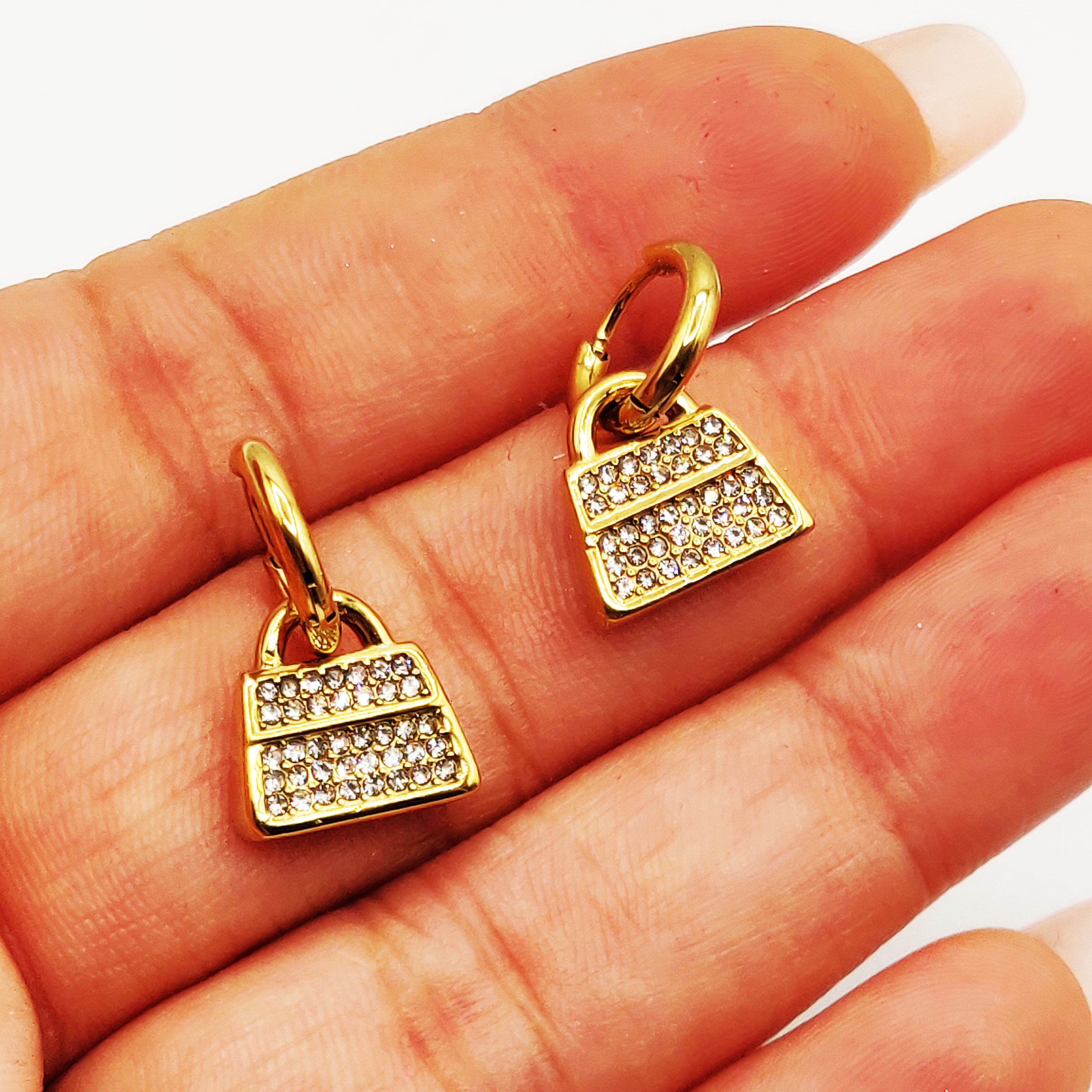 Boucles d'oreilles Chaîne Bibelots Sac Cristaux Luxe