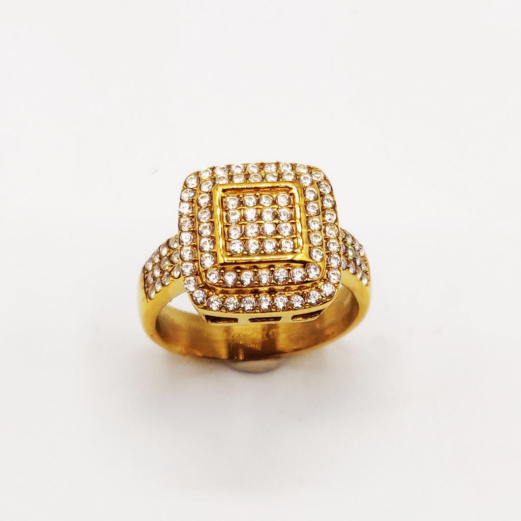 Bague Triple Carrés Full Cristaux Luxe