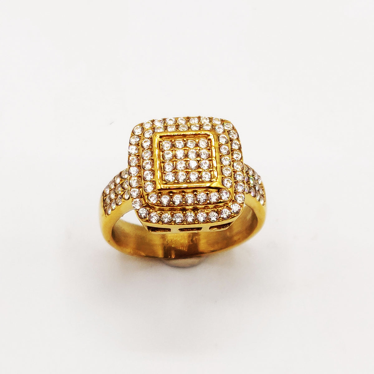 Bague Triple Carrés Full Cristaux Luxe