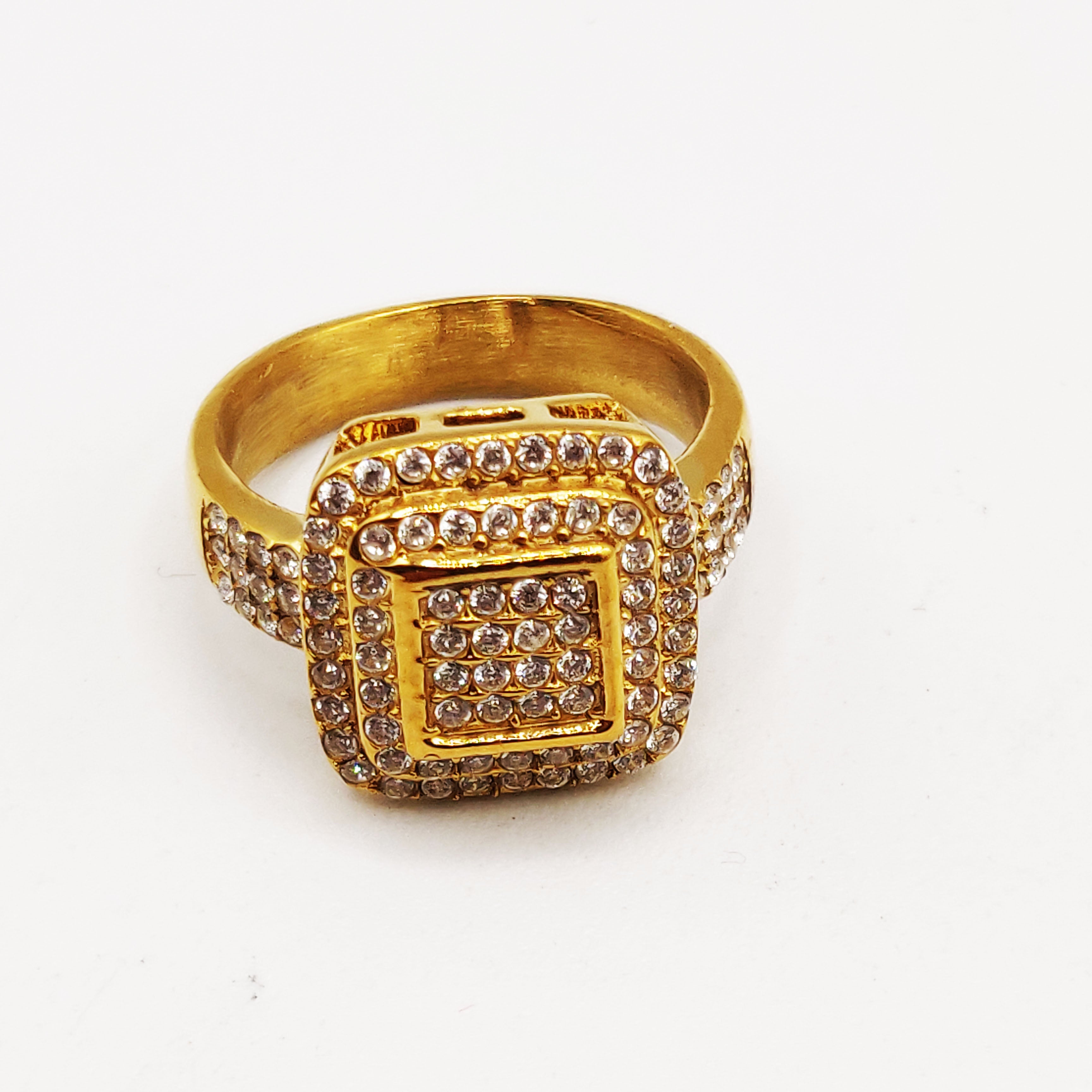 Bague Triple Carrés Full Cristaux Luxe