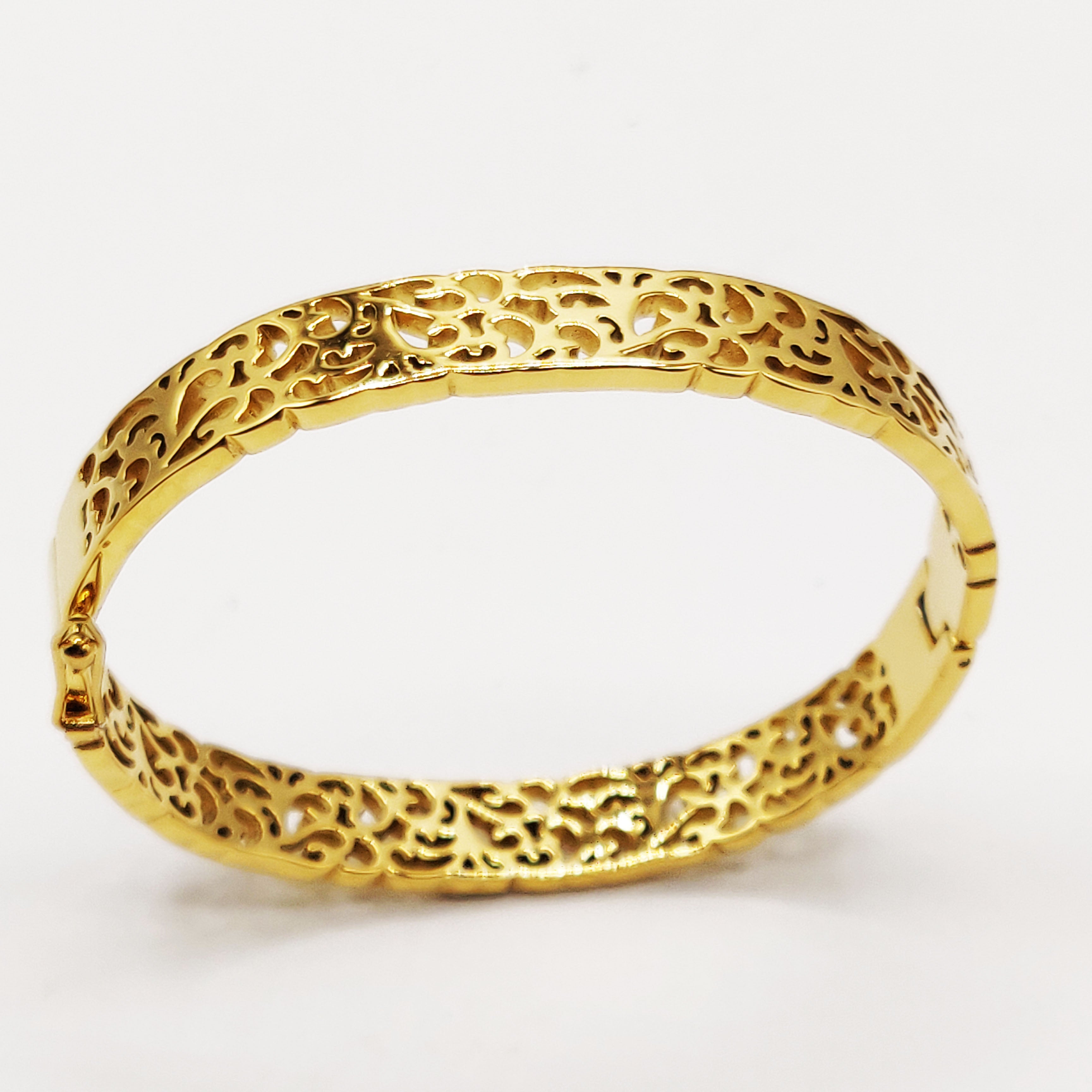 Bracelet Rigide Fin Motifs Orientaux Luxe
