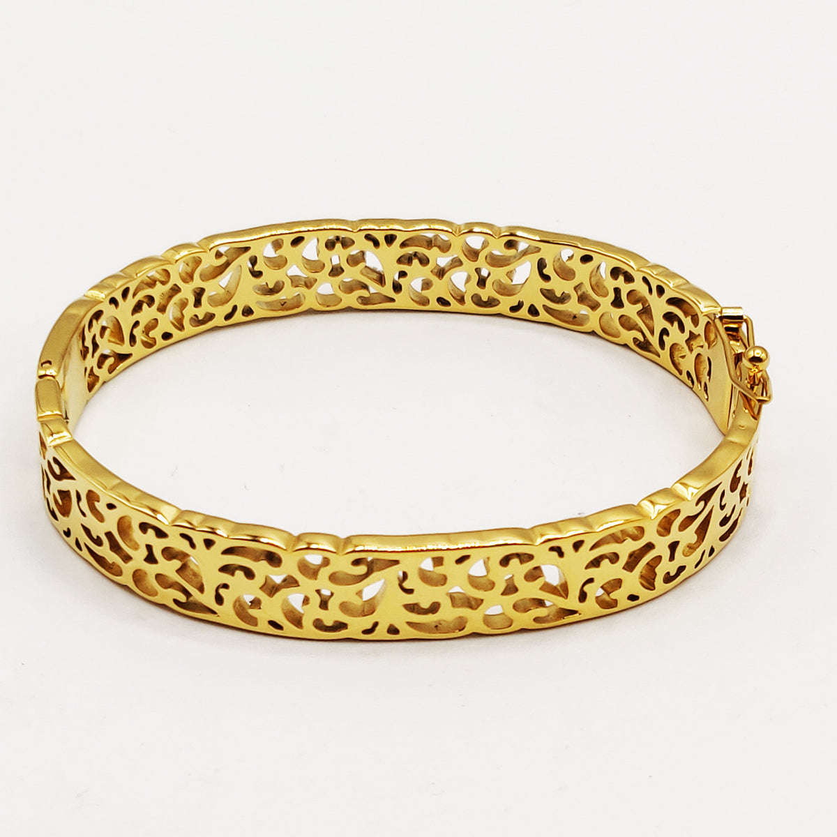 Bracelet Rigide Fin Motifs Orientaux Luxe