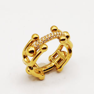 Bague T Luxe Barre Cristaux