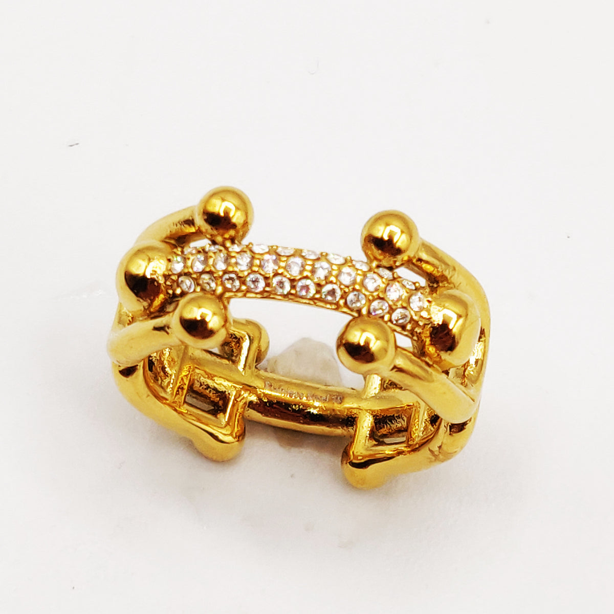 Bague T Luxe Barre Cristaux