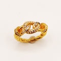Bague Cercle Torsadé Tresse Cristaux Luxe
