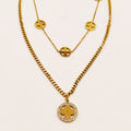 Collier Double Multi Cercles Trèfles Luxe