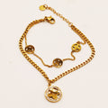 Bracelet Double Multi Cercles Trèfles Luxe