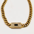Collier Chaîne Monte Carlo Rectangle Noir Luxe
