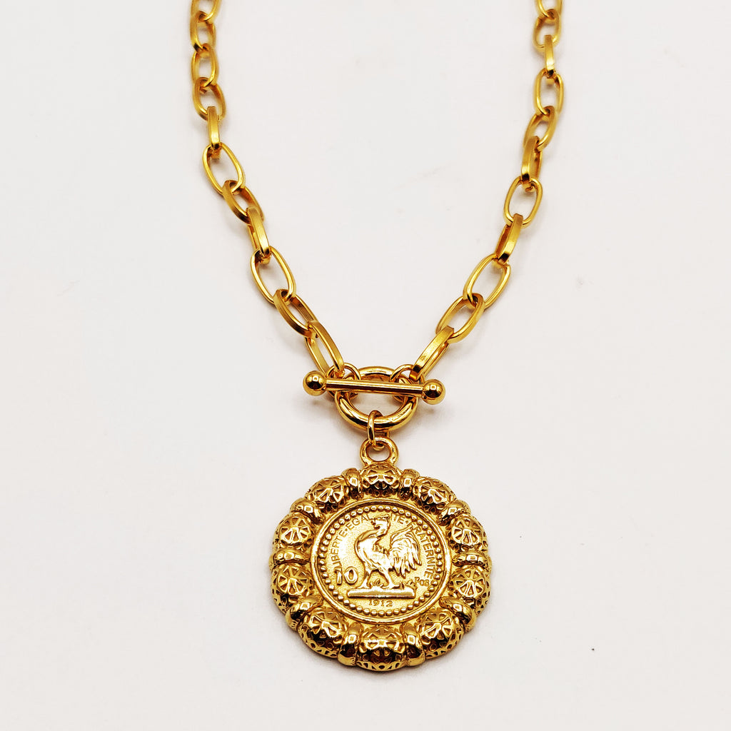 Collier Chaîne Louise Coq Tour Boules Orientales Luxe