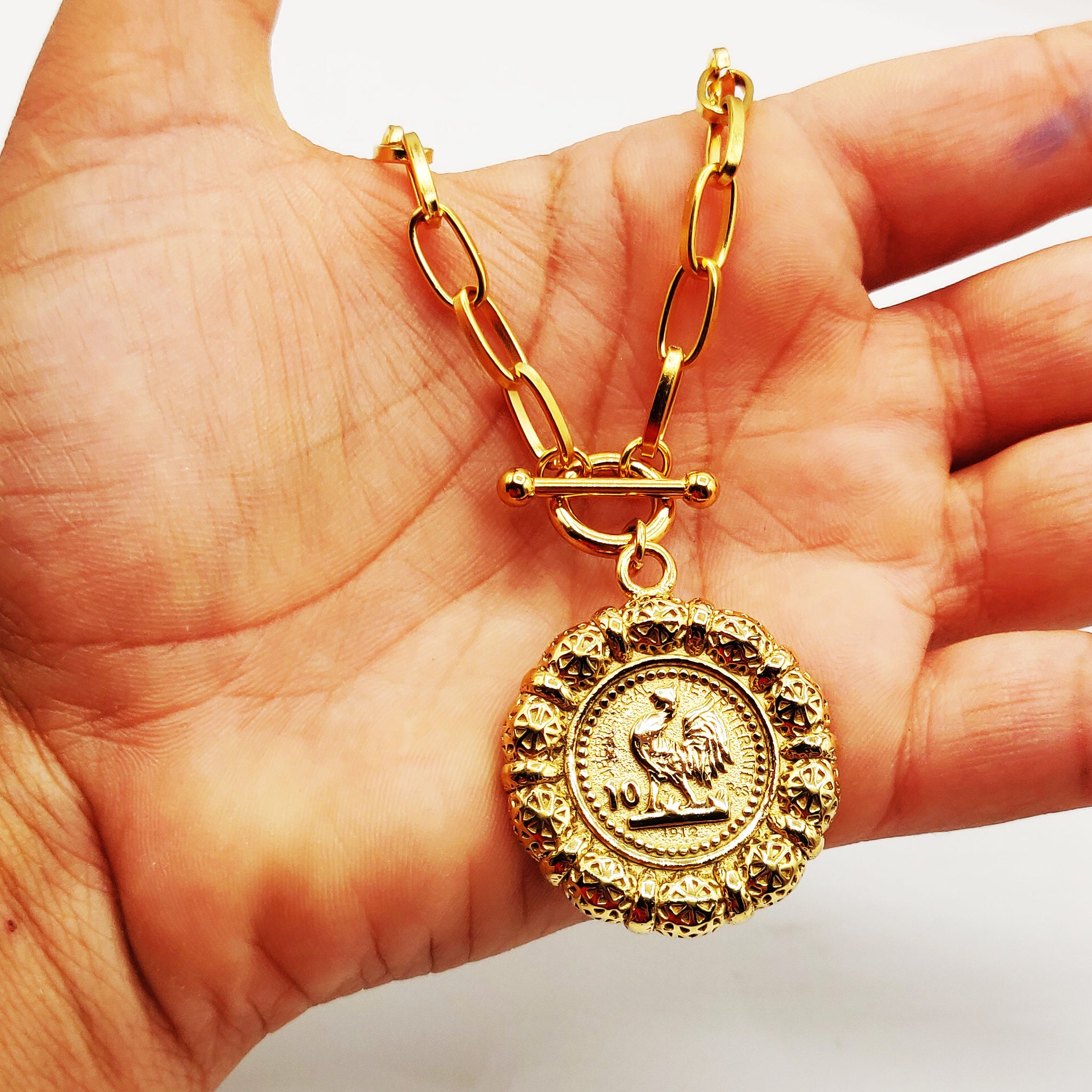 Collier Chaîne Louise Coq Tour Boules Orientales Luxe