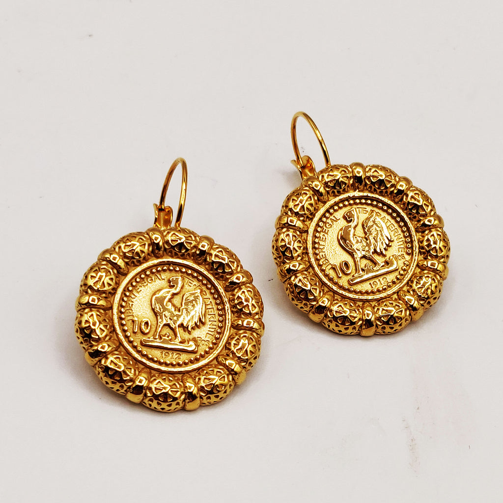 Boucles d'oreilles Chaîne Louise Coq Tour Boules Orientales Luxe